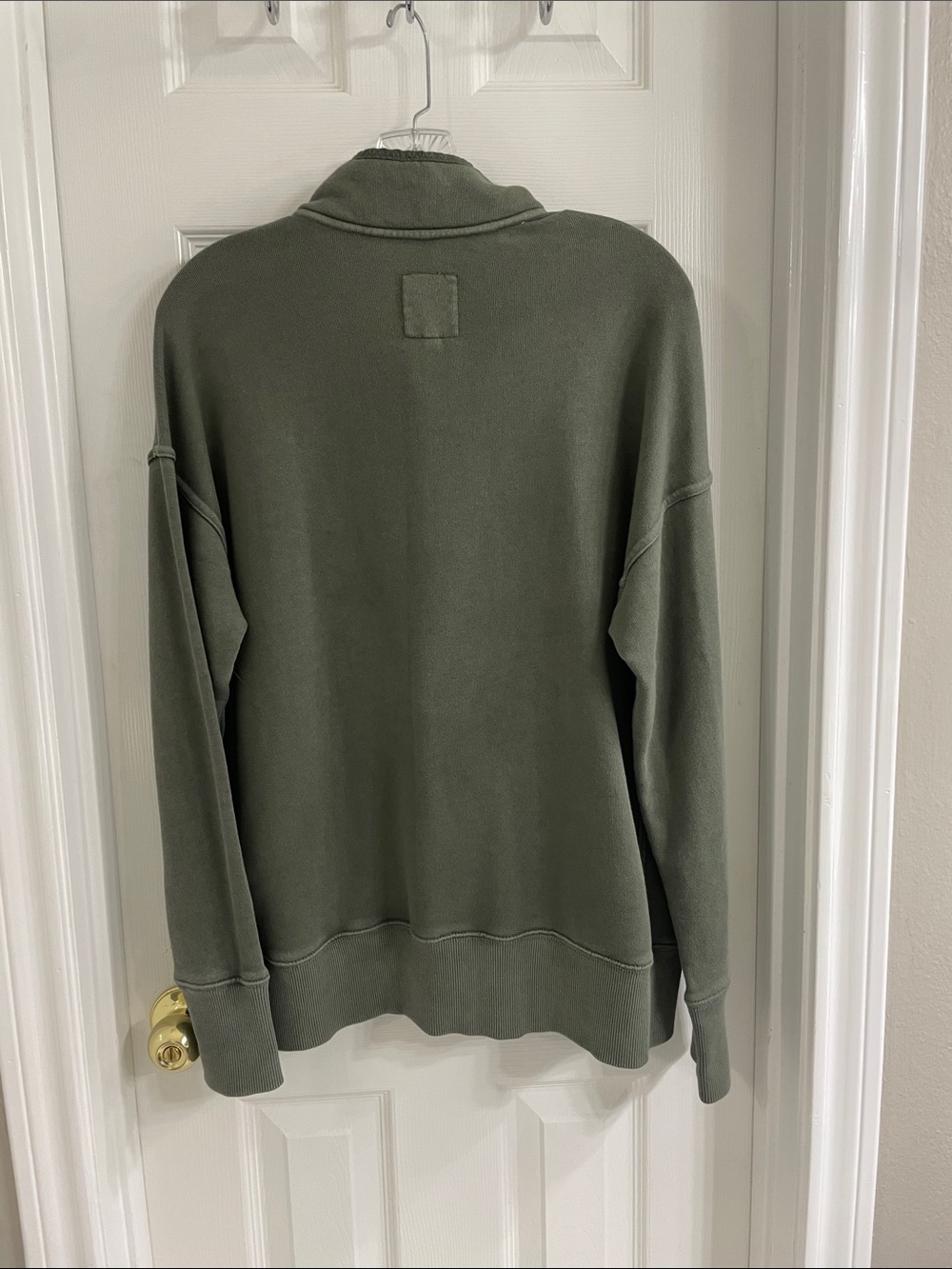 Aerie Quarter Button Olive Green Sweatshirt - Picture 5 of 8
